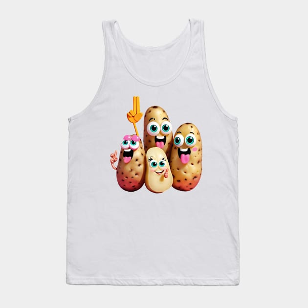 The crazy potato family and the finger obsession Tank Top by Human light 